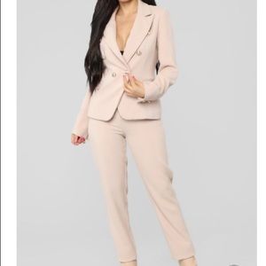 The Carlton blazer and pant set suit** Blush